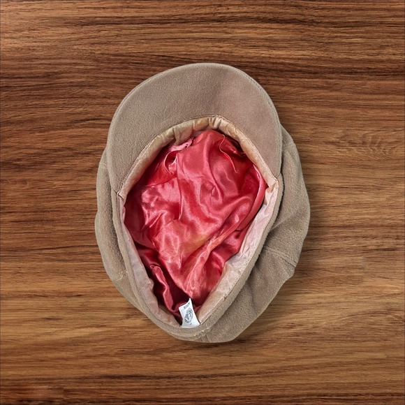 Vintage Newsboy Cap Beige‎ Medium Suede Hat United Hatters Union Made - Picture 3 of 7